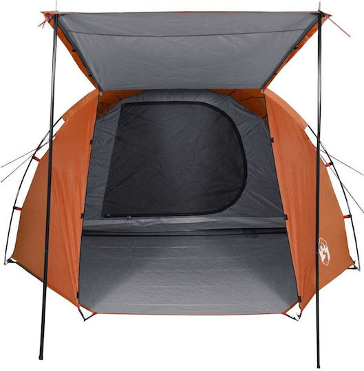 vidaXL Summer Camping Tunnel Tent Orange for 4 People 420x260x143cm