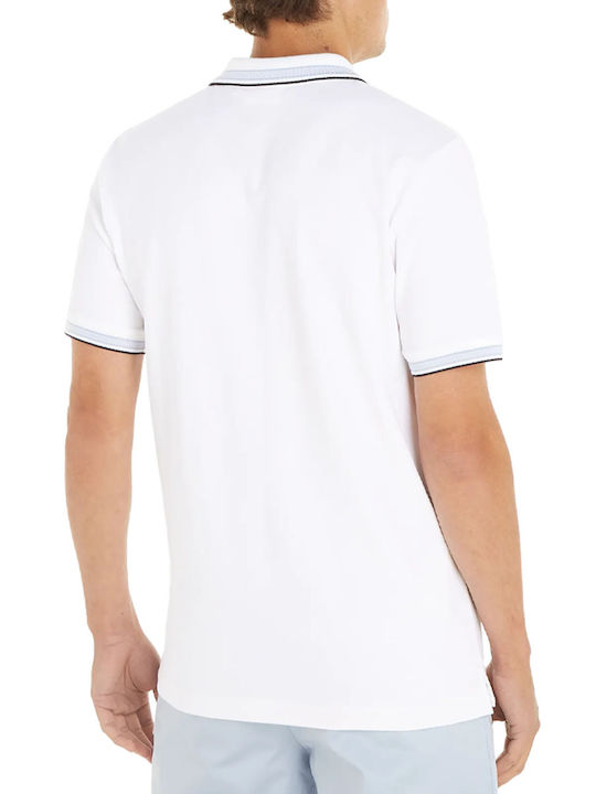 Calvin Klein Bluza Bărbătească cu Mânecă Scurtă Polo White