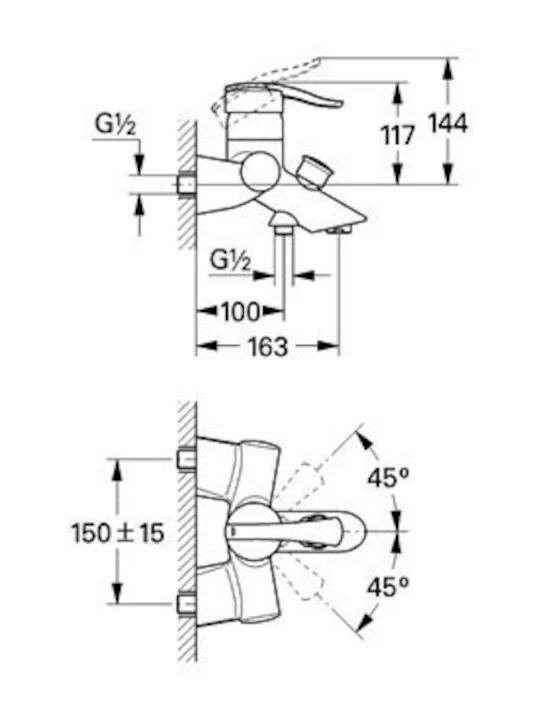 Grohe Миксер Батерия Душ Сив Grohe Миксер Батерия Душ Сив
