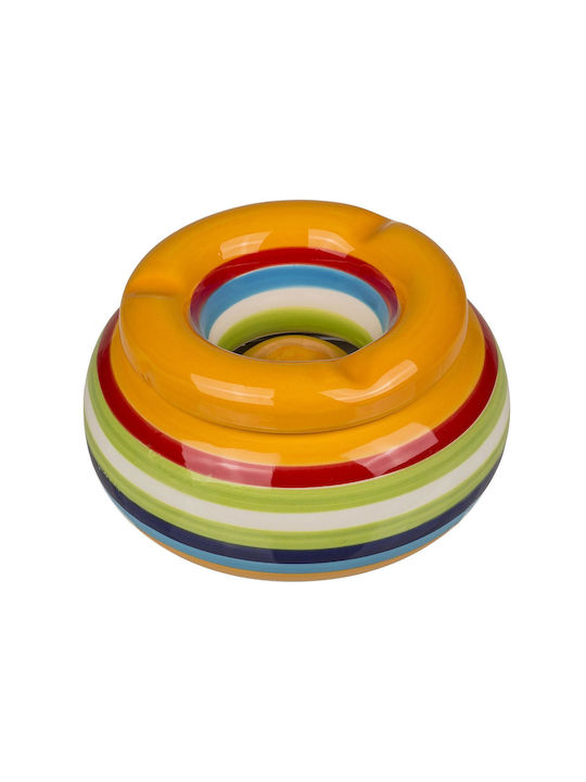 ArteLibre Ceramic Cigarette Ashtray Multicolour