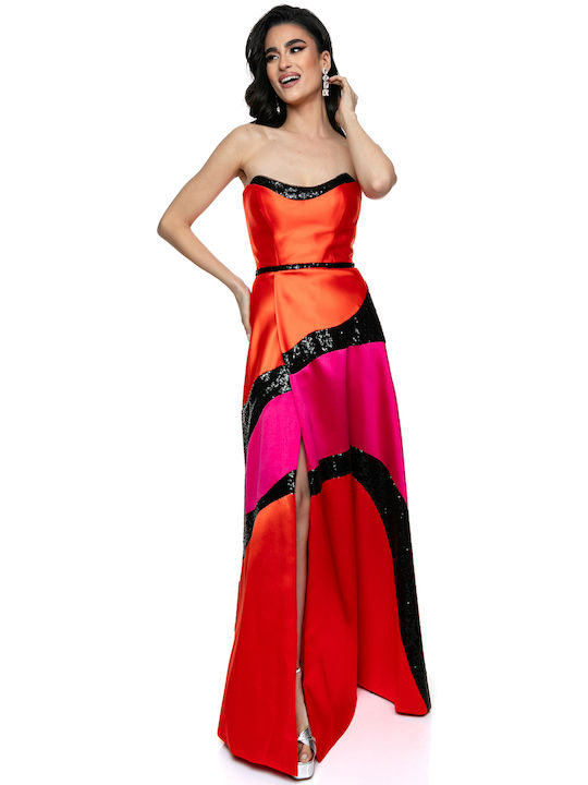 RichgirlBoudoir Maxi Evening Dress Strapless Red