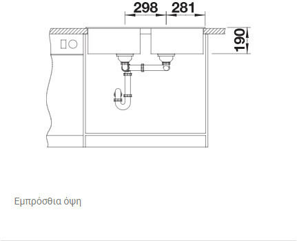 Blanco Zia 9 Drop-In 86x50см Кафяв