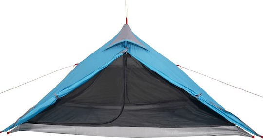 vidaXL Summer Camping Tent Teepee Blue with Double Cloth for 1 Person 255x153x119cm