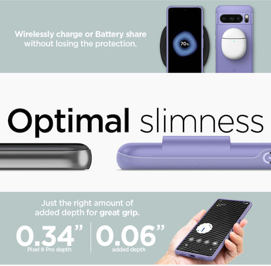 Spigen Thin Fit Back Cover Silicone Purple (Google Pixel 8 Pro)