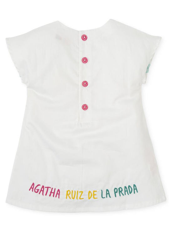 Agatha Ruiz De La Prada Rochie pentru Copii Optical White