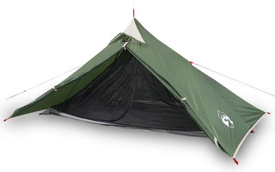 vidaXL Σκηνή Camping Πράσινη για 1 Άτομα 255x153x130εκ.
