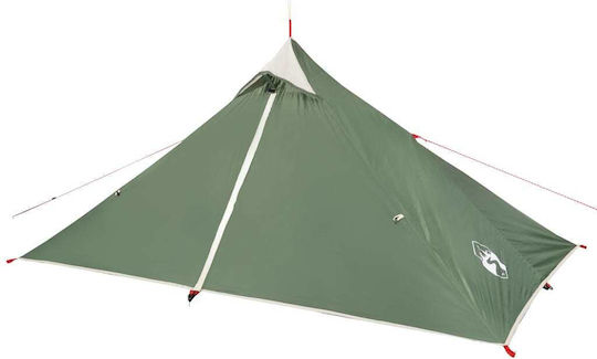 vidaXL Καλοκαιρινή Σκηνή Camping Teepee Πράσινη για 1 Άτομο 119x153x130εκ.