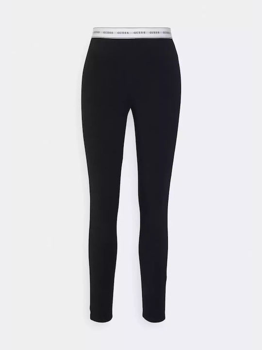 Guess Pantaloni de damă Bumbac Pantaloni Jet Black