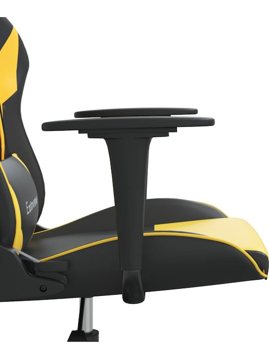 vidaXL 3143689 Καρέκλα Gaming Δερματίνης με Ρυθμιζόμενα Μπράτσα Μαύρο / Κίτρινο