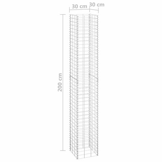 vidaXL Кутия Gabin за Ограда на Градина 30x30x50/100/150/200cm от Метал 4бр Сребрист
