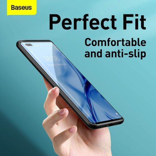 Baseus Alloy Umschlag Rückseite Leder / Silikon Schwarz (Huawei Mate 40 Pro)