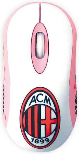 Techmade Ac Milan Official Ενσύρματο Εργονομικό Mini Ποντίκι Ροζ
