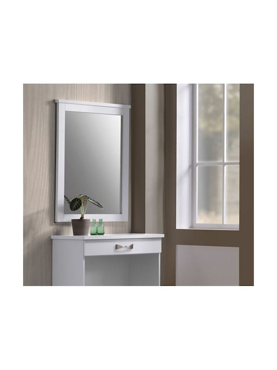 Klikareto Real Wall Mirror with White Wooden Frame 93x72cm 1pcs