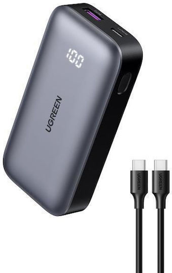 Ugreen PB502 Power Bank 10000mAh 30W with USB-A Port and USB-C Port Power Delivery / Quick Charge 3.0 Gray