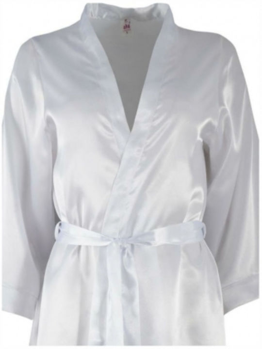 Primoda Winter Damen Satin,σατεν Robe White 7431