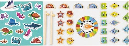 Viga Toys Wooden Fishing Game Wooden Magnetic Fishing Game