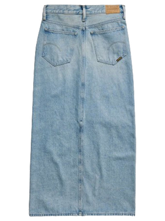 Viktoria Denim High-waisted Maxi Skirt Blue