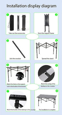 Metallic Foldable Table for Camping