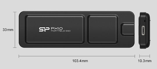 Silicon Power PX10 USB 3.2 Външен SSD 512GB M.2 Черен