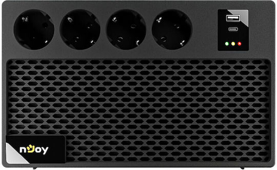 NJOY Renton 650 Plus UPS Line-Interactive 650VA 360W With 4 Schuko AC Outlets