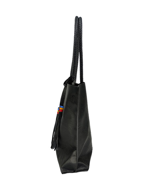 Set Leather Women's Bag Shopper Shoulder Black