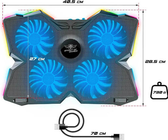 Spirit of Gamer Cooling Pad for Laptop up to 17" with 4 Fans and Illumination 000-4182001