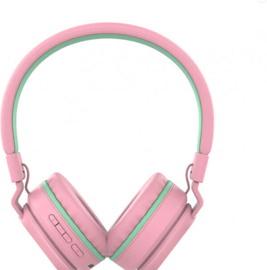 Tellur Buddy Ασύρματα / Ενσύρματα Παιδικά On Ear Ακουστικά με 25 ώρες Λειτουργίας Ροζ
