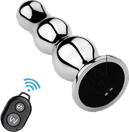 STD Dop Anal cu Funcție Wireless și Vibrație Argintie