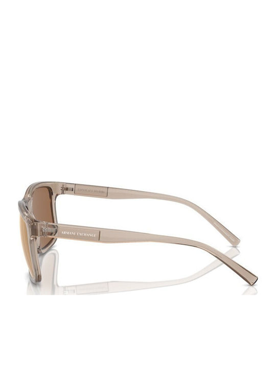 Armani Exchange Unisex Γυαλιά Ηλίου με Καφέ Κοκκάλινο Σκελετό και Καφέ Polarized Καθρέφτη Φακό AX4145S 83445A