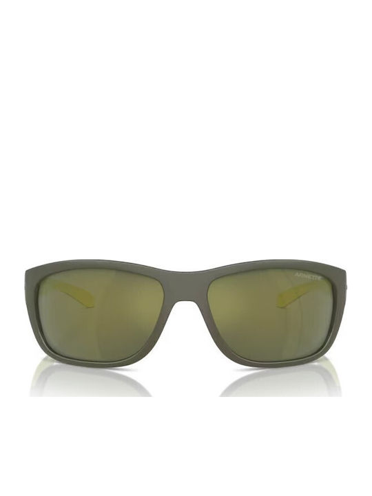 Unisex Sunglasses with Horn-Rimmed Frame Military Lime