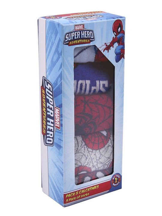 Spiderman Παιδικές Κάλτσες Πολύχρωμες 5 Ζευγάρια
