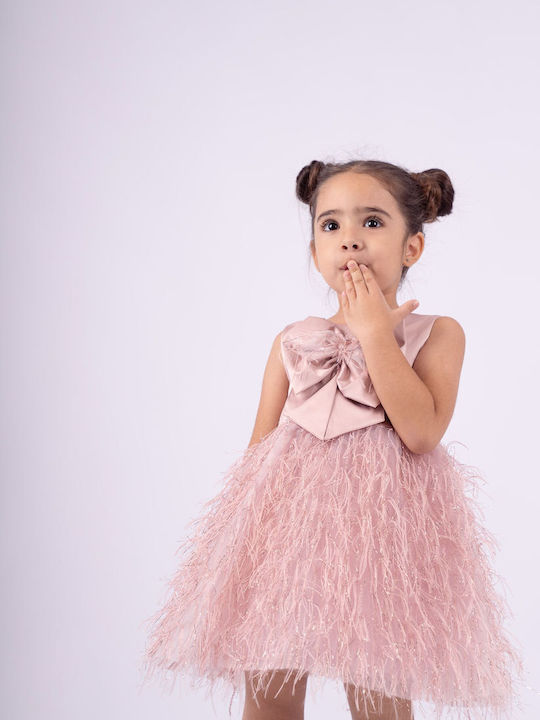 Evita Kids Dress Satin Sleeveless Pink