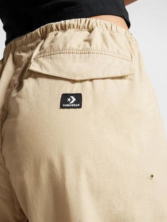 Women's Fabric Trousers with Elastic Beige
