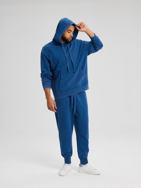 Diverse System Men's Sweatshirt with Hood Blue