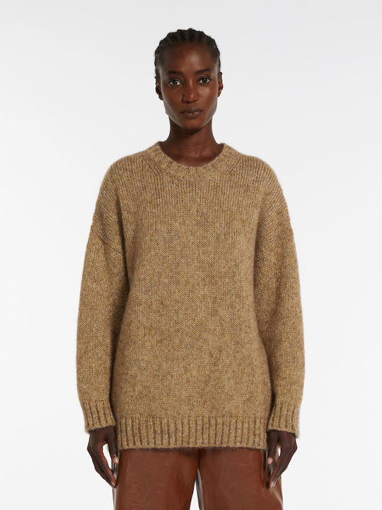 Max Mara Women's Long Sleeve Sweater Woolen Gold