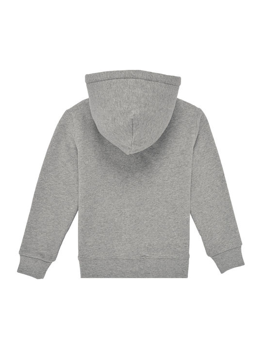 Kinder-Sweatshirt Strickjacke mit Kapuze Grau