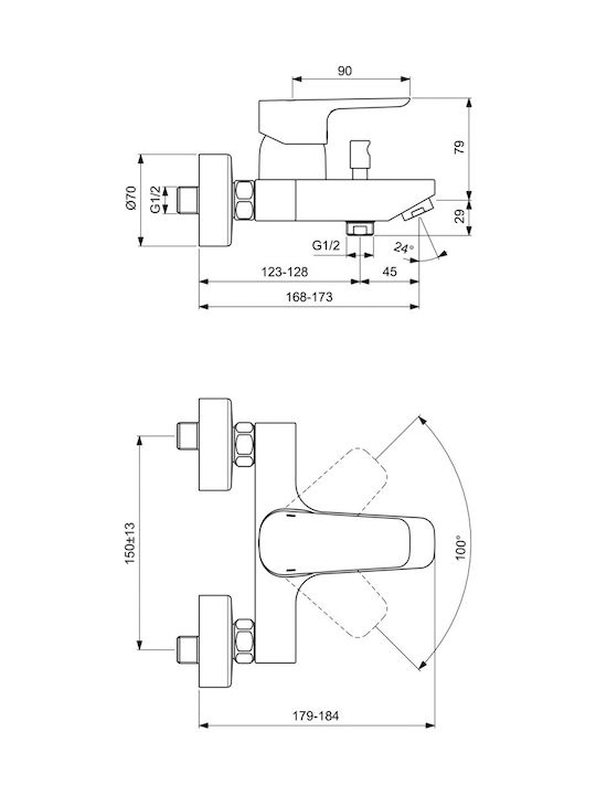Ideal Standard Ceraplan Iii Миксер Батерия Душ