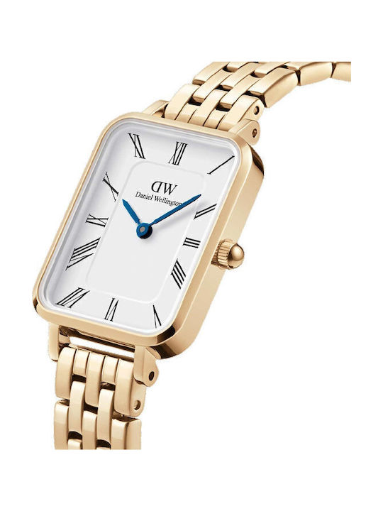 Daniel Wellington Quadro Women's Watch with Gold Metal Bracelet