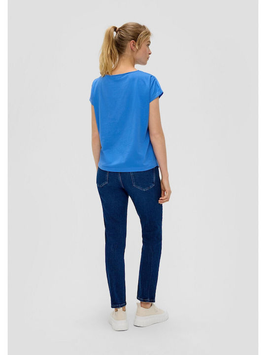 S.Oliver Women's Summer Blouse Short Sleeve Blue