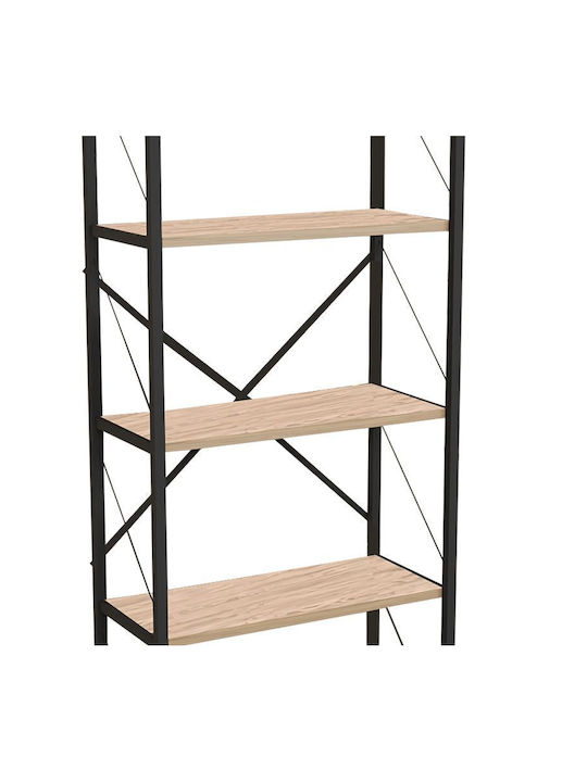 Βιβλιοθήκη Draizy Μαύρο 60x30x150εκ.