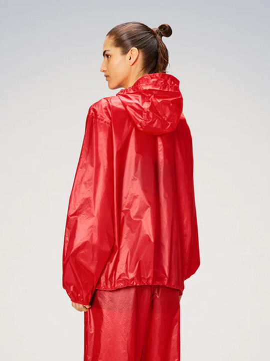 Rains Herren Winter Jacke Lässig Wasserdicht Rot