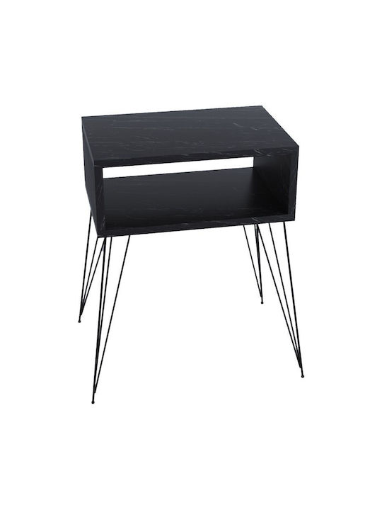 Κομοδίνο Naida Ξύλινο Μαύρο 45x30x59cm 120-000402