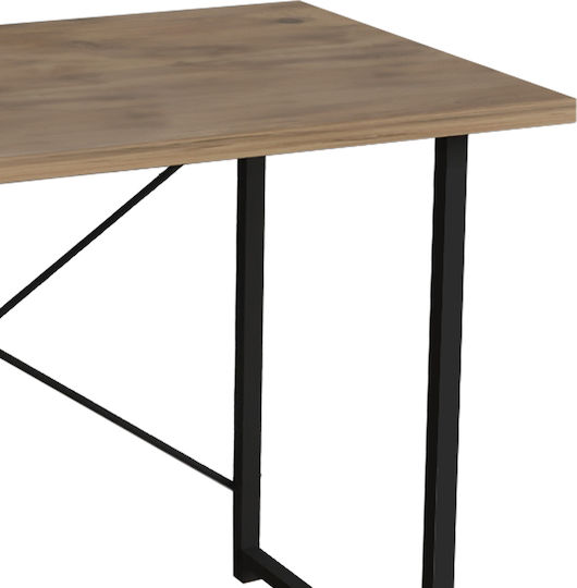 Desk Ustando Wooden Black with Metal Legs 90x60x72cm