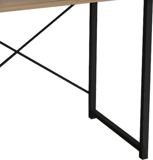 Desk Ustando Wooden Black with Metal Legs 90x60x72cm