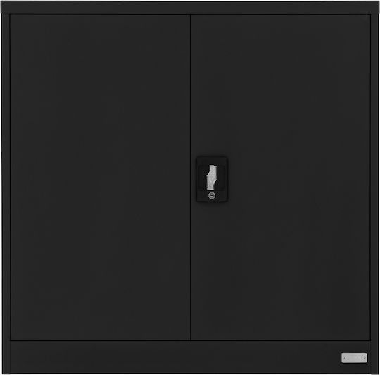 Office Storage Metal Cabinet Black L90xW40xH90cm