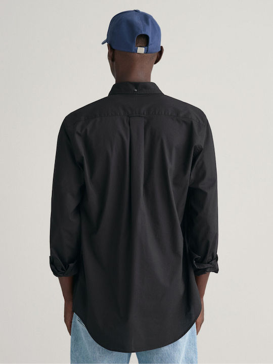 Long-sleeved Cotton Shirt Black