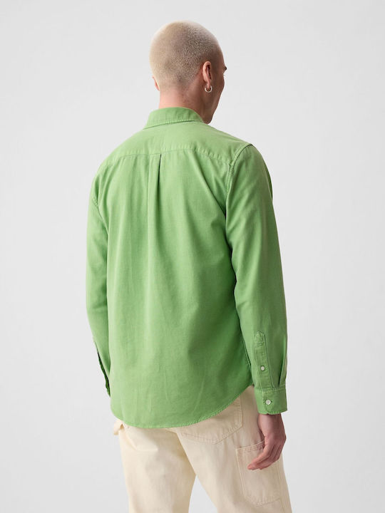 GAP Men's Shirt Long Sleeve Cotton Green