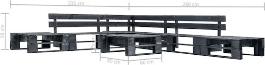 Garten- und Outdoor-Möbelsets Wohnzimmer Typsatz 4 Stück Schwarz