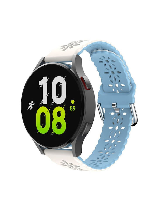 Каишка Силикон Бял (Самсунг Гиър СпортApple Watch 38/40/41ммVivomove HR - Вивомув ХР)