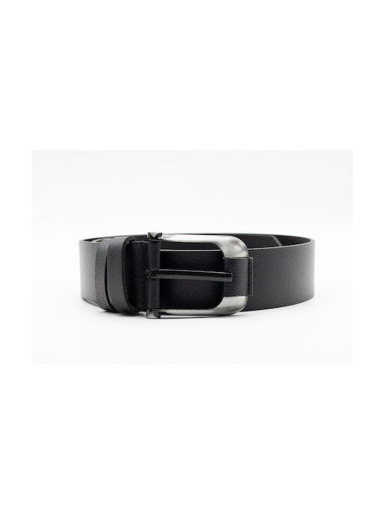 Savas Men's Leather Wide Belt Black